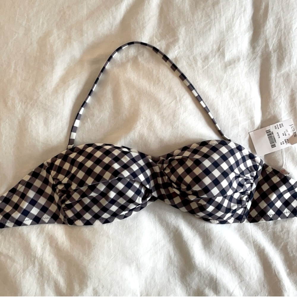NWT JCrew Bikini Top XS Gingham Checker